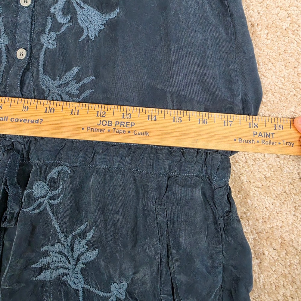 Pete & Greta Johnny Was Embroidered Tencel Romper Blue Boho Small - Picture 7 of 10